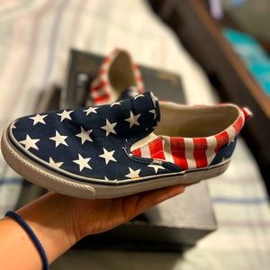 Stars and strips old navy slip on youth shoes